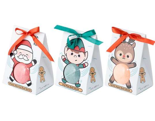 Christmas Festive Friends bath bomb in gift box per piece