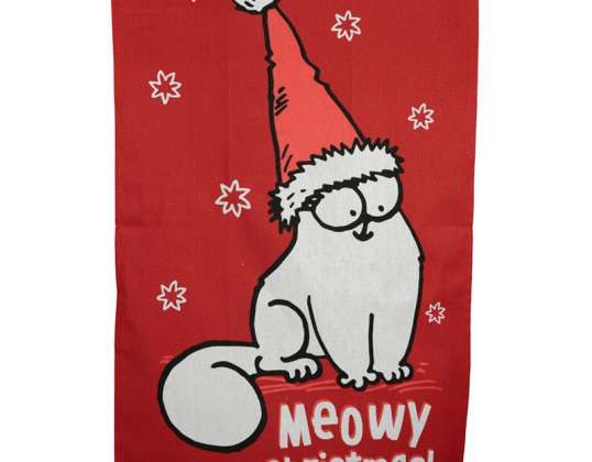 Simon&amp;apos;s Cat Katze Weihnachten Geschirrtuch aus Polycotton  pro Stück