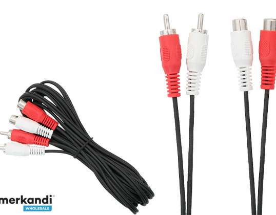 RCA hosszabbító kábel: 2xPLUG/2xSOCKET 2 4m