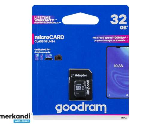 32GB ada microSDHC card. SD CL10 GOODRAM