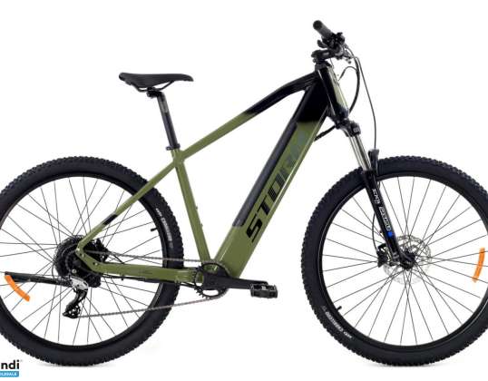 Bicicleta elétrica masculina STORM Taurus 1.0 baterias preto-azeitona 14,5 AH quadro MTB montanha 21&quot; roda 29&quot;