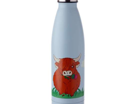 Highland Coo Cow Thermo láhev na vodu vyrobená z 500ml