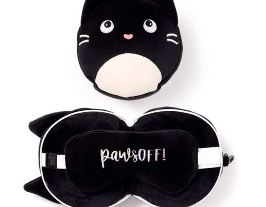 Relaxeazzz Plush Feline Fine Cat Travel Подушка и маска для глаз