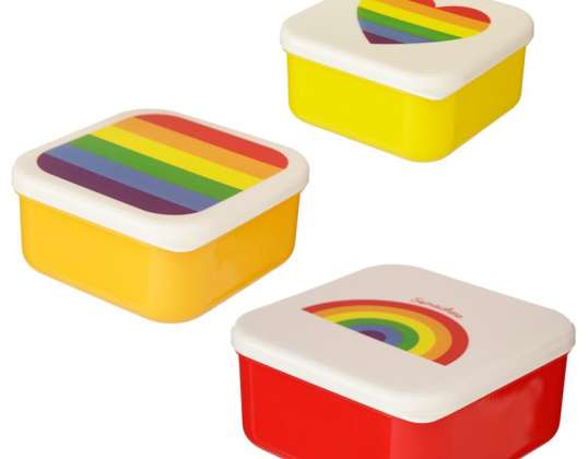 Rainbow Lunch Boxes Lunch Boxes Set of 3 S/M/L