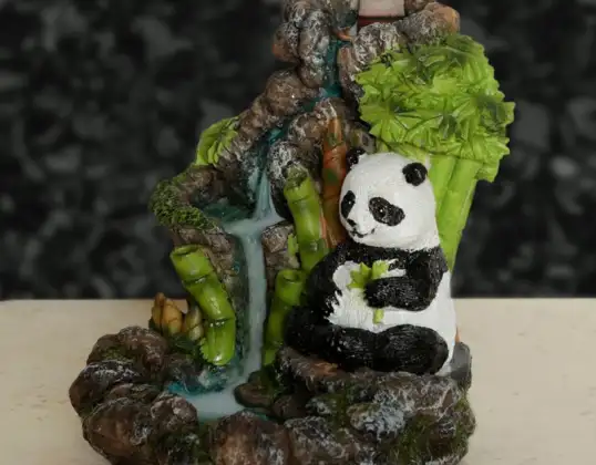 Bambus vandfald panda refluks røgelse brænder