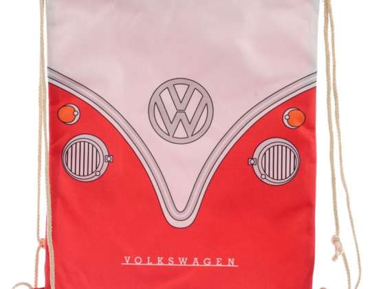 Volkswagen Bulli VW Bus T1 Roter Kordelzugbeutel