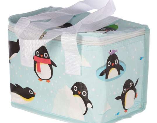 Pingvīnu austa dzesētāja soma pusdienu kaste