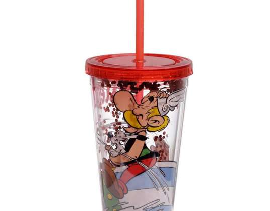 Asterix mug with straw & lid 500ml per piece