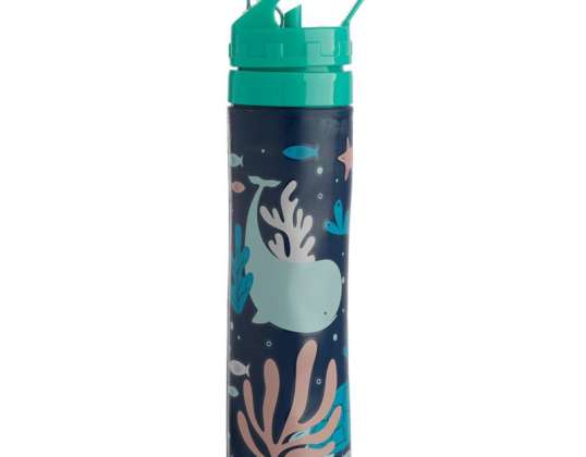 Eco Fish Foldable Silicone Water Bottle 600ml
