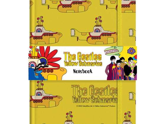 O caderno A5 forrado do Beatles Yellow Submarine feito de papel reciclado