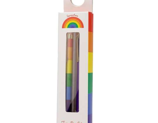 Em algum lugar Rainbow conjunto de 2 canetas