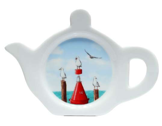 Seagull Teapot Shaped Porcelain Tea Bag Bowl