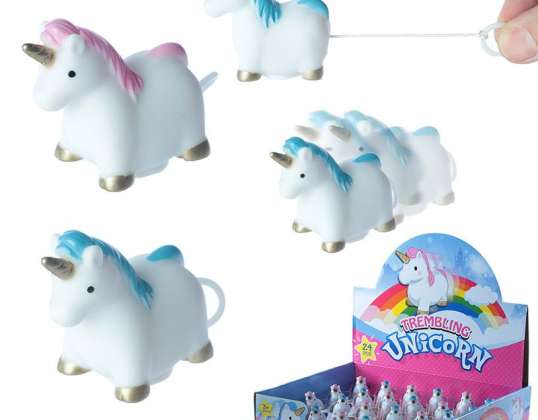 Trembling unicorn toy with pull-back motor per piece