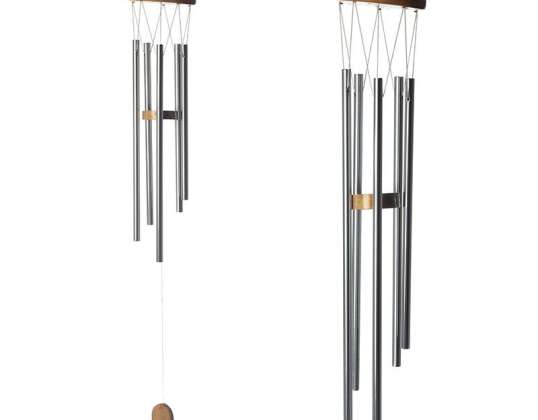 Wooden wind chime with metal tubes 77cm