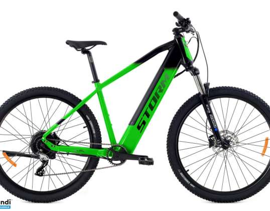 Erkekler ve erkekler için dağ bisikleti Elektrikli STORM Taurus 1.0 E-MTB yeşil-siyah çerçeve 17 inç jant 29 inç