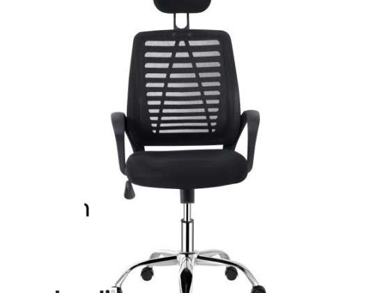 Cadeira de escritório ergonómica REPO com apoio de cabeça ajustável e elevador a gás