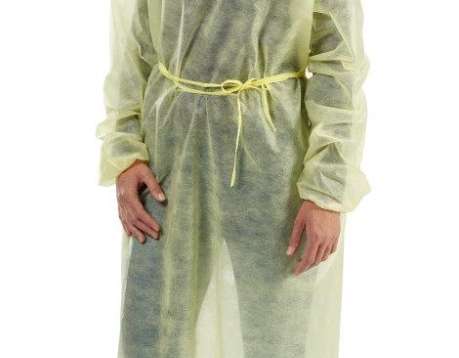 Protective gown - surplus goods - disposable gown to tie yellow L