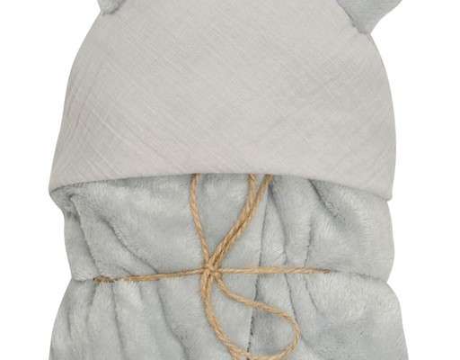 KOALA MUSLIN blanket with rose hood 95x95 cm