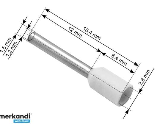 Isolert push-on kontakt 0 75/12 hvit