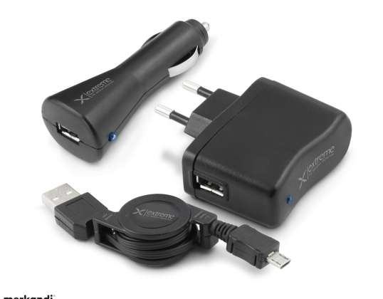 EXTREME UNIVERSAL AND CAR CHARGER WITH MICRO USB 0.8A