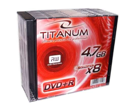 DVD R TITANUM 4 7GB X8 ТОНКИЙ ЧЕХОЛ 10 ШТ.