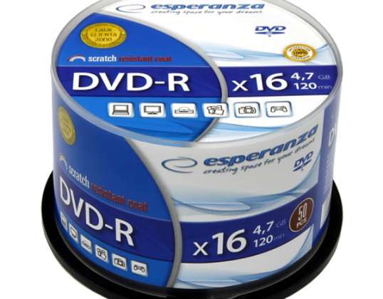 DVD R ESPERANZA 4 7GB X16 KRABICA TORTA 50 KS