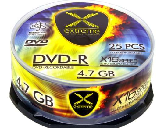 DVD R EXTREME 4 7GB X16 KAKA BOKS 25 STK