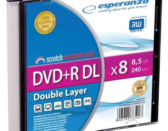 DVD R ESPERANZA 8 5GB X8 DL SLIM TASKE 1 STK