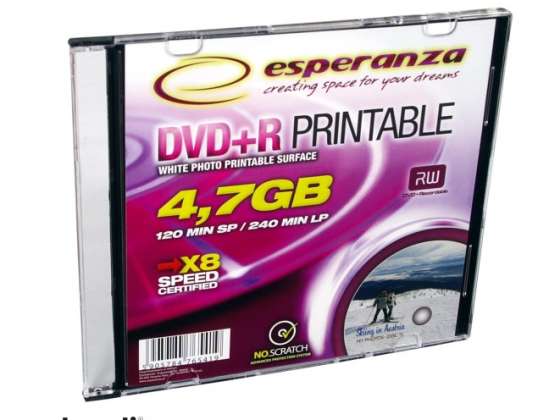 DVD R ESPERANZA 4 7GB X16 PRINDITAV ÕHUKE ÜMBRIS 1
