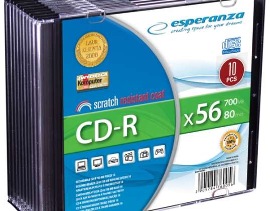 CD R ESPERANZA SILVER SLIM CASE 10 PCS