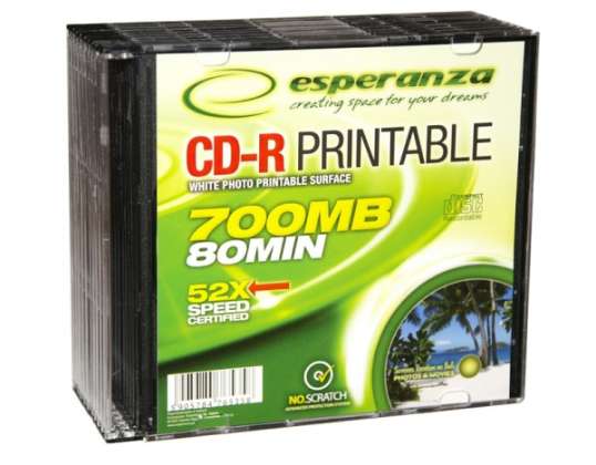 CD R ESPERANZA PRINTABLE SLIM CASE 10 PCS.