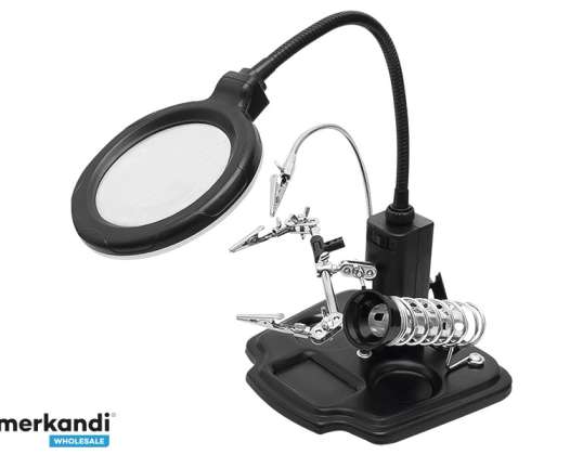 Handle third hand magnifier lamp set