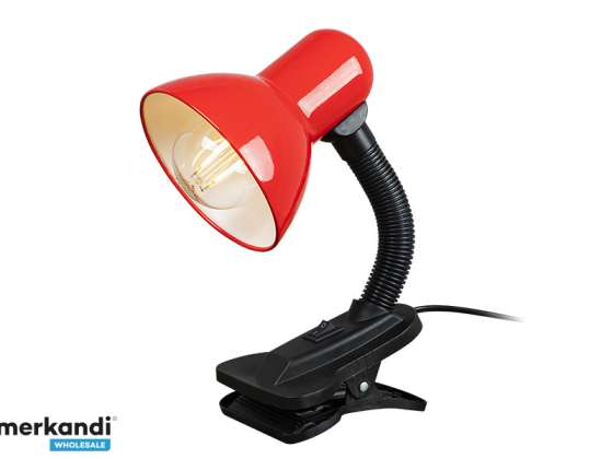 Bureaulamp LB 08 met clip rood