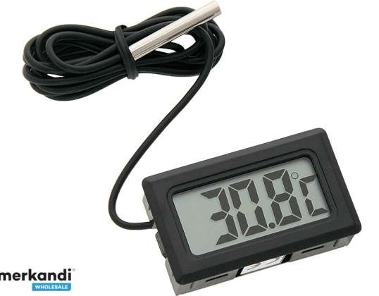 Panel termómetro negro LCD 50do100C
