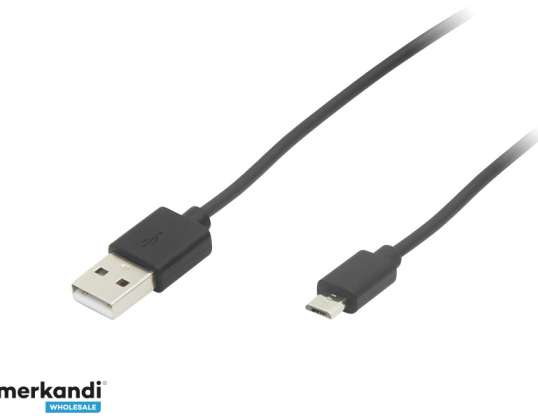 USB A savienojums micro B 0 85m melns