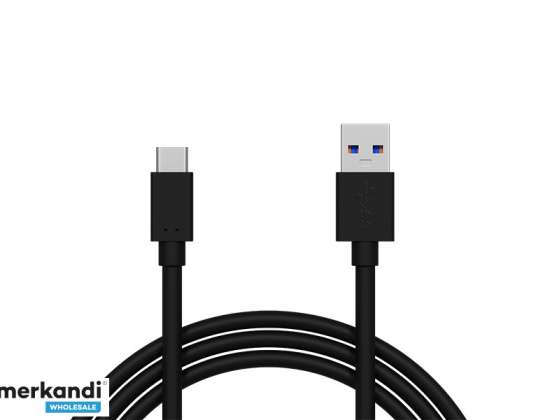 Conector USB 3.0 A, USB C, 1m negru, BL
