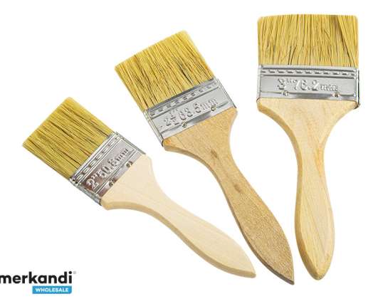 Set of flat paint brushes 3pcs.