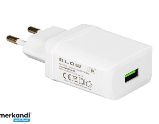 Vegglader USB-kontakt QC3.0 18W