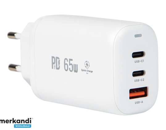 Network charger. USB socket Cx2 65W
