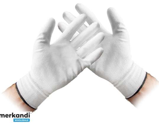 Vampire gloves PU white size 8
