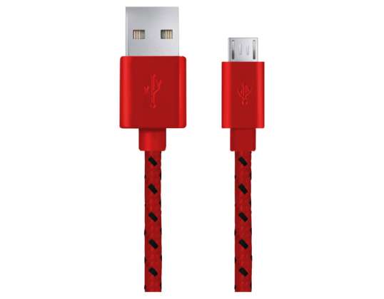 ESPERANZA USB CABLE MICRO A B 1M BRAID RED