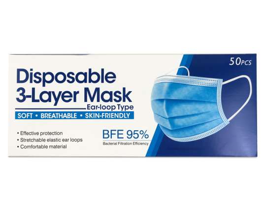 PROTECTIVE MASK 3 LAYER PACK 50 PCS.