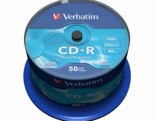 CD R VERBATIM 700MB 52X EXTRA PROTEZIONE CAKE50 43351