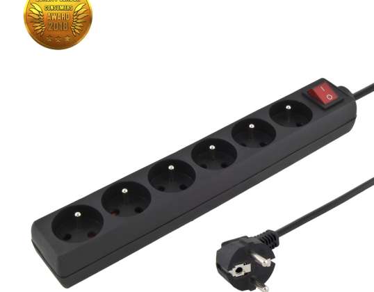 TITANUM SURGE PROTECTOR 6 GN. EARTH. ENABLE. 3 0M BLACK