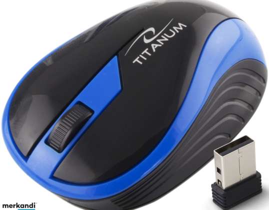 TITANUM WIRELESS MOUSE. 2.4GHZ 3D OPT. USB BUTTERFLY BLUE