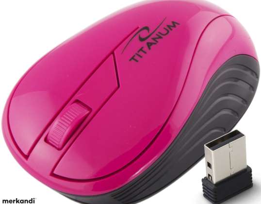 TITANUM WIRELESS MOUSE. 2.4GHZ 3D OPT. USB NEON PINK