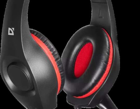 DEFENDER HEADPHONES WITH MIKR TUNE 130 BLACK & RED