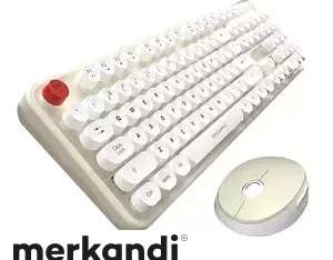 Belaidės klaviatūros komplektas MOFII Sweet 2.4G Balta &; Smėlio spalvos