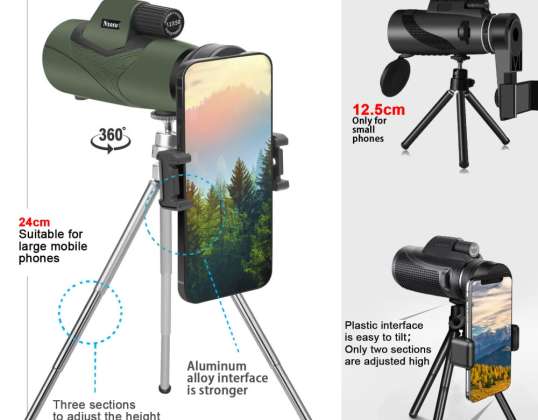 Leistungsstarkes 10-30x60 Monokularteleskop, optisches Ultra-Langstrecken-Monokular für Outdoor-Camping, Vogelbeobachtung, Jagd