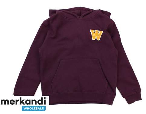 Bluza Dziecięca z kapturem Wood Wood Izzy AA kids hoodie Burgundy - 10235605-2424-Burgundy
